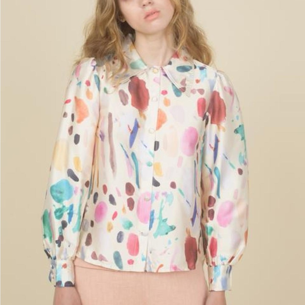 Samantha Pleet Colorful Abstract Blouse